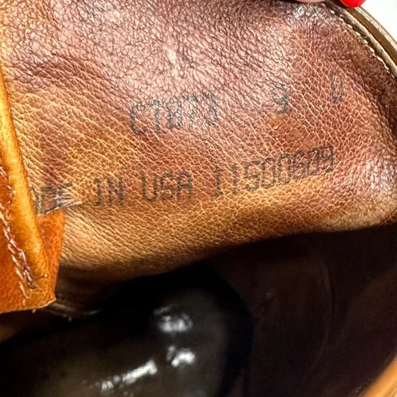 Tony Lama Vintage Ostrich Leather Western Boots Mens 9 D Brown USA - Picture 13 of 16